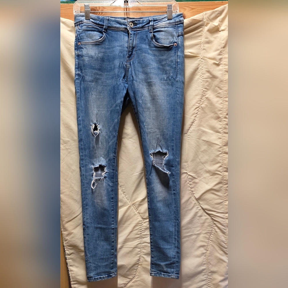 Zara Trafaluc Distressed Skinny Jeans Womens Size 6